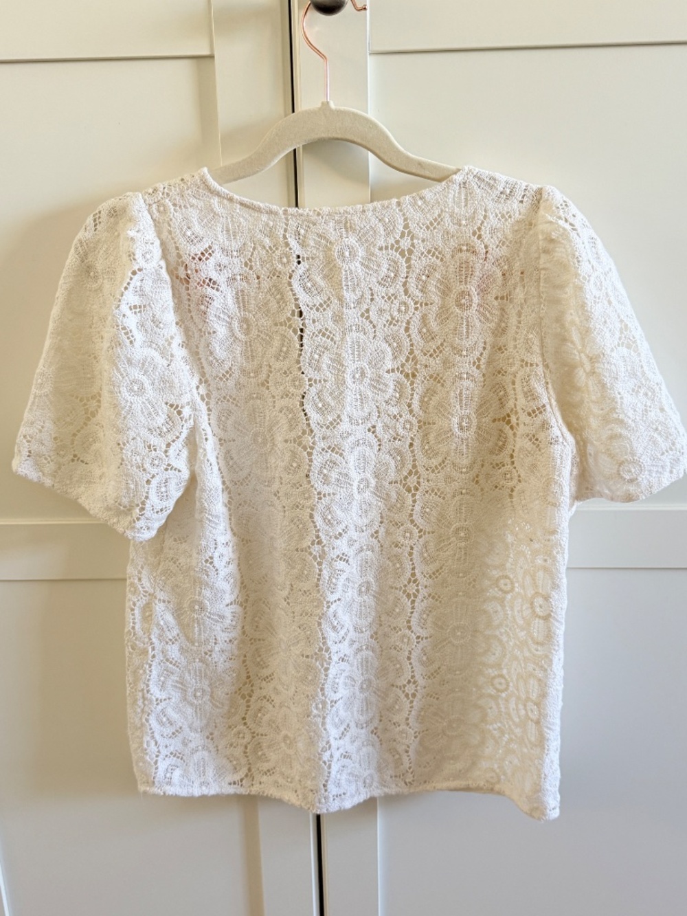 Sezane Emma Blouse Ecru Lace US Size 2EU Size 34 - Picture 5 of 7